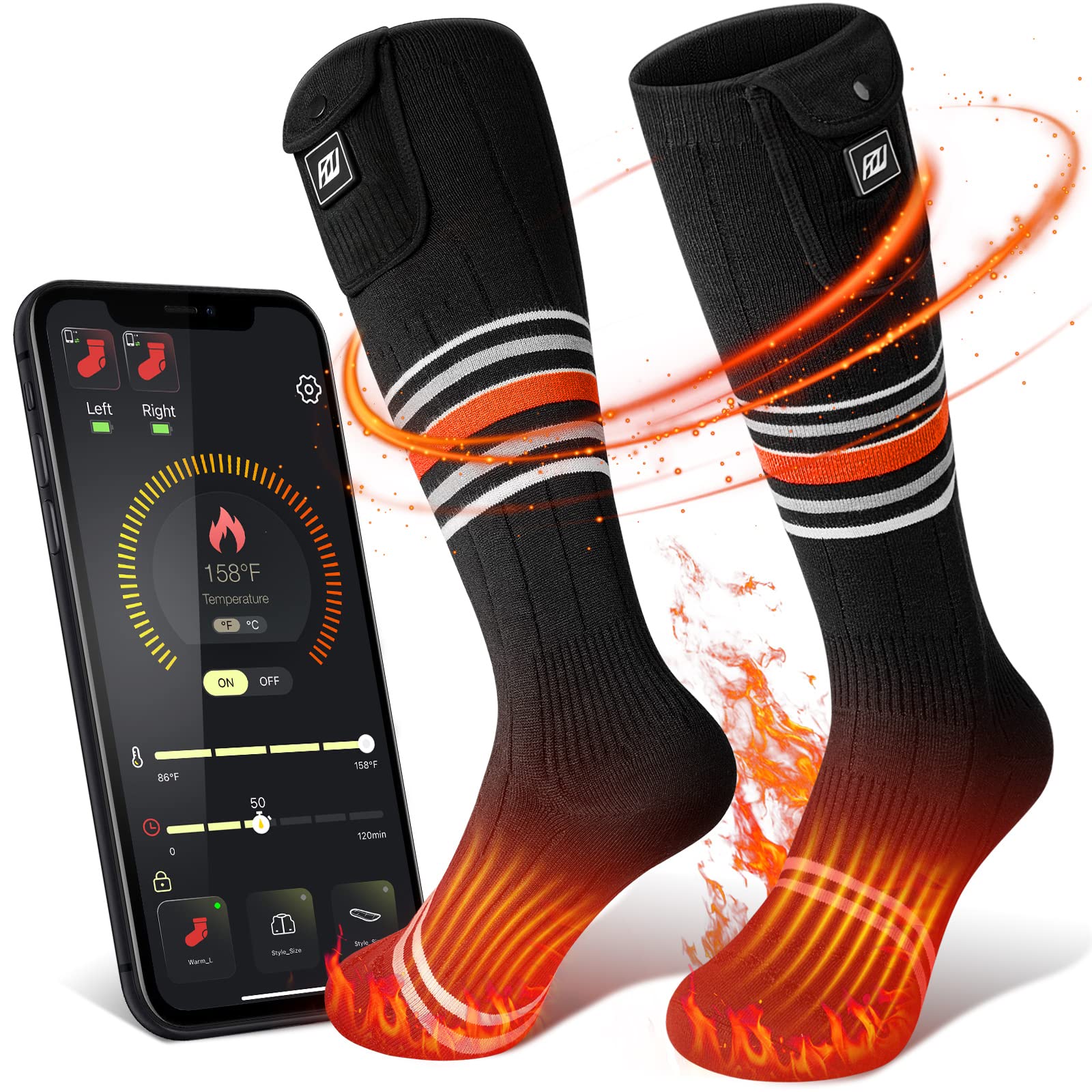 Heated Socks for Winter Skiing Hunting Working Riding Camping Outdoor –  MATKAO